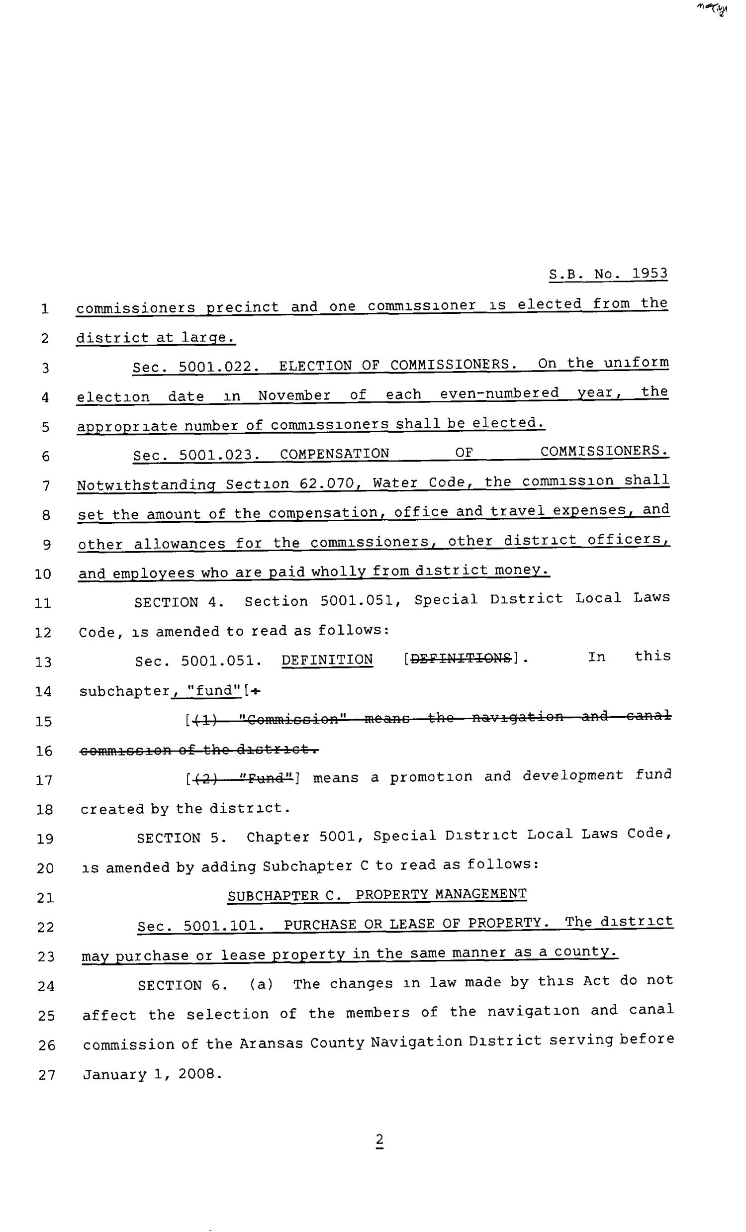 80th Texas Legislature, Regular Session, Senate Bill 1953, Chapter 436
                                                
                                                    [Sequence #]: 2 of 4
                                                