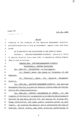 80th Texas Legislature, Regular Session, Senate Bill 1984, Chapter 1344