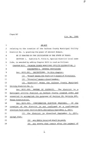 80th Texas Legislature, Regular Session, Senate Bill 1990, Chapter 587