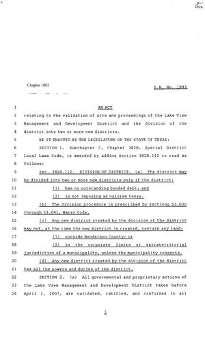 80th Texas Legislature, Regular Session, Senate Bill 1993, Chapter 1002