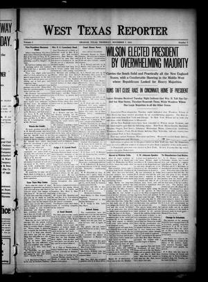 Primary view of object titled 'West Texas Reporter (Graham, Tex.), Vol. 1, No. 7, Ed. 1 Thursday, November 7, 1912'.