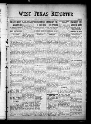 Primary view of object titled 'West Texas Reporter (Graham, Tex.), Vol. 1, No. 15, Ed. 1 Thursday, January 2, 1913'.