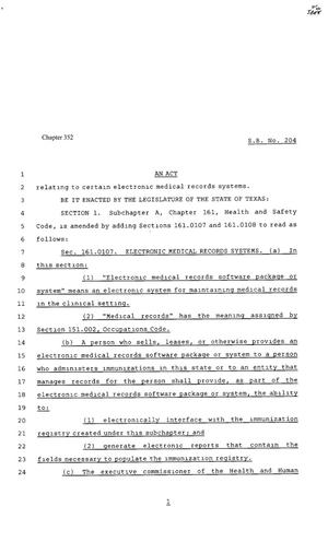 80th Texas Legislature, Regular Session, Senate Bill 204, Chapter 352