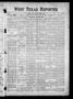 Primary view of West Texas Reporter (Graham, Tex.), Vol. 3, No. 7, Ed. 1 Friday, November 6, 1914