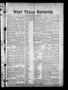 Primary view of West Texas Reporter (Graham, Tex.), Vol. 3, No. 9, Ed. 1 Friday, November 20, 1914