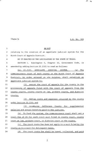 80th Texas Legislature, Regular Session, Senate Bill 325, Chapter 26