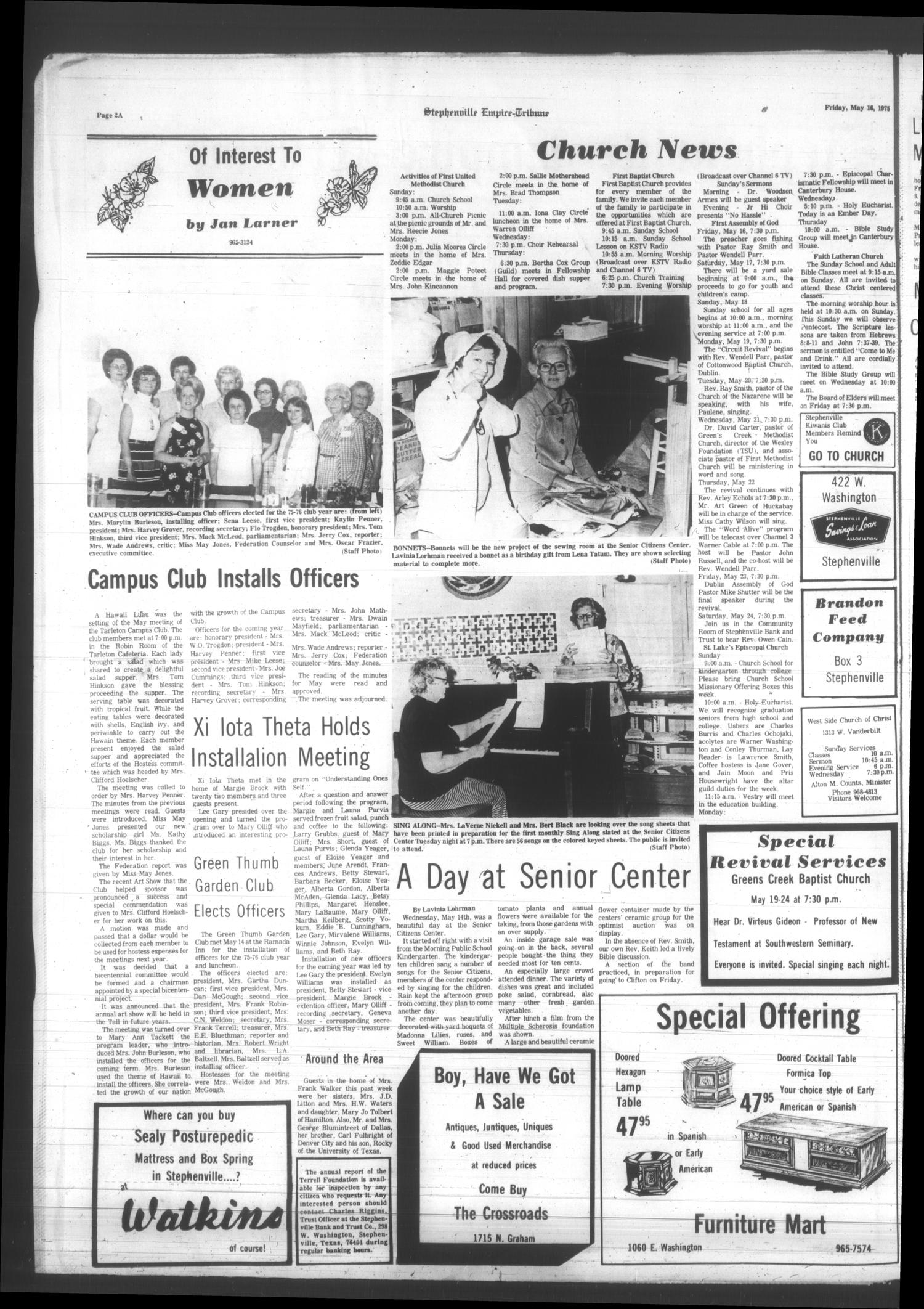 Stephenville Empire-Tribune (Stephenville, Tex.), Vol. 106, No. 109, Ed. 1 Friday, May 16, 1975
                                                
                                                    [Sequence #]: 2 of 10
                                                