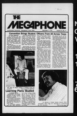 The Megaphone (Georgetown, Tex.), Vol. 70, No. 12, Ed. 1 Thursday, November 11, 1976