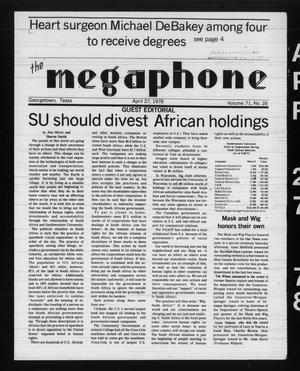 The Megaphone (Georgetown, Tex.), Vol. 71, No. 28, Ed. 1 Thursday, April 27, 1978