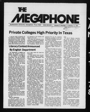 Primary view of object titled 'The Megaphone (Georgetown, Tex.), Vol. 72, No. 17, Ed. 1 Thursday, January 11, 1979'.
