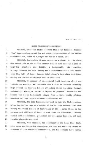 80th Texas Legislature, Regular Session, House Concurrent Resolution 122