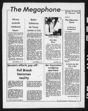 The Megaphone (Georgetown, Tex.), Vol. 79, No. 19, Ed. 1 Friday, February 22, 1985