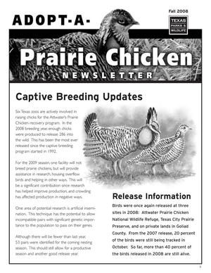 Primary view of object titled 'Adopt-A-Prairie Chicken Newsletter, Fall 2008'.