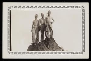 Primary view of object titled '[Three Soldiers on a Boulder]'.