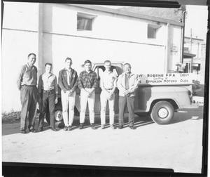 Primary view of object titled '[Six People with Boerne FFA Truck]'.