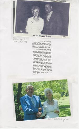 [Photos and Text about Mr. and Mrs. Jack Schmid]