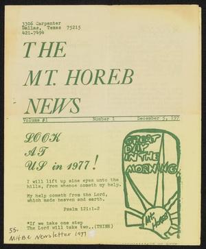 Primary view of object titled 'Mt. Horeb News, Volume 1, Number 1, December 1977'.