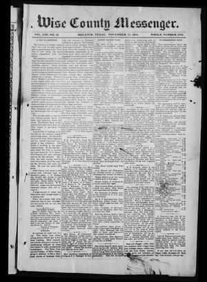 Wise County Messenger. (Decatur, Tex.), Vol. 25, No. 48, Ed. 1 Friday, November 25, 1904