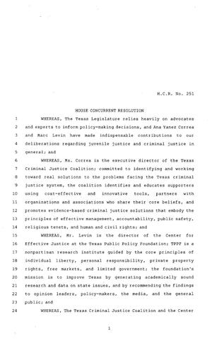 80th Texas Legislature, Regular Session, House Concurrent Resolution 251