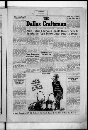 Primary view of object titled 'The Dallas Craftsman (Dallas, Tex.), Vol. 54, No. 43, Ed. 1 Friday, March 22, 1968'.