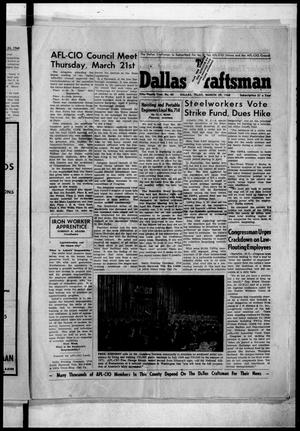 Primary view of object titled 'The Dallas Craftsman (Dallas, Tex.), Vol. 54, No. 44, Ed. 1 Friday, March 29, 1968'.