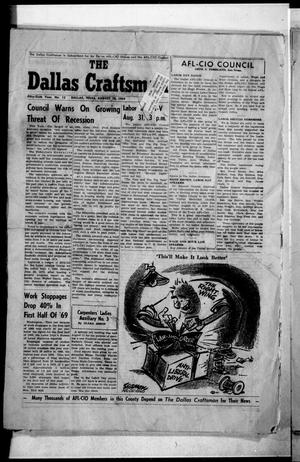 Primary view of object titled 'The Dallas Craftsman (Dallas, Tex.), Vol. 56, No. 12, Ed. 1 Friday, August 22, 1969'.