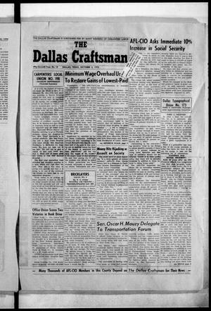 Primary view of object titled 'The Dallas Craftsman (Dallas, Tex.), Vol. 57, No. 18, Ed. 1 Friday, October 2, 1970'.