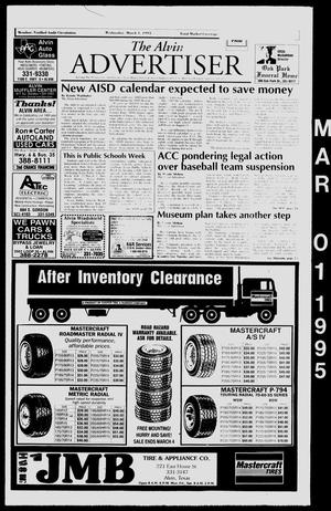 Primary view of object titled 'The Alvin Advertiser (Alvin, Tex.), Ed. 1 Wednesday, March 1, 1995'.