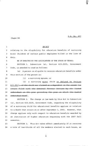 80th Texas Legislature, Regular Session, Senate Bill 457, Chapter 146