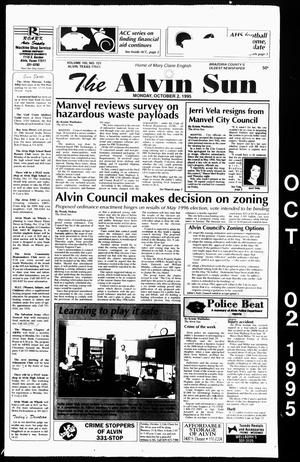 Primary view of object titled 'The Alvin Sun (Alvin, Tex.), Vol. 105, No. 121, Ed. 1 Monday, October 2, 1995'.