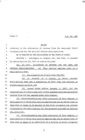 80th Texas Legislature, Regular Session, Senate Bill 462, Chapter 14