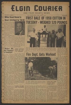 Primary view of object titled 'Elgin Courier and Four County News (Elgin, Tex.), Vol. 68, No. 21, Ed. 1 Thursday, August 7, 1958'.