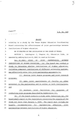 80th Texas Legislature, Regular Session, Senate Bill 649, Chapter 977