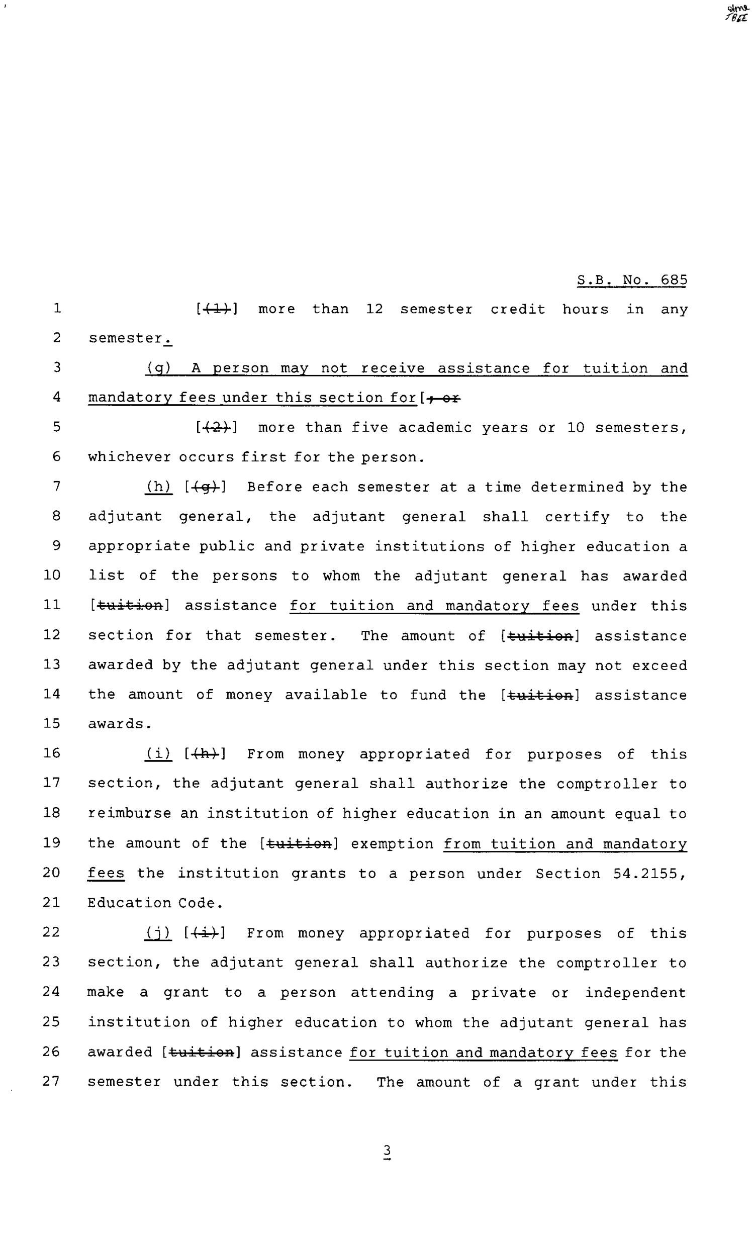 80th Texas Legislature, Regular Session, Senate Bill 685, Chapter 519
                                                
                                                    [Sequence #]: 3 of 6
                                                