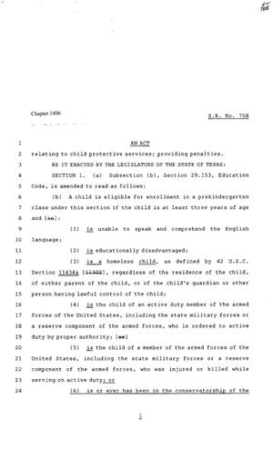 80th Texas Legislature, Regular Session, Senate Bill 758, Chapter 1406