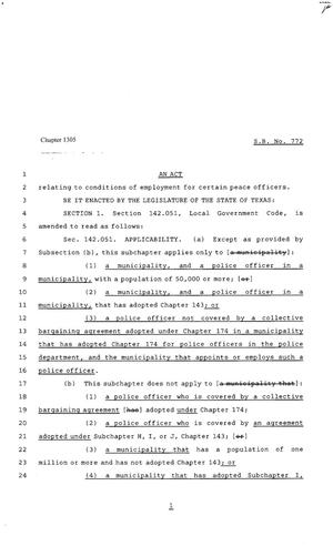 80th Texas Legislature, Regular Session, Senate Bill 772, Chapter 1305