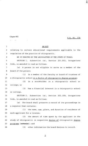 80th Texas Legislature, Regular Session, Senate Bill 776, Chapter 802