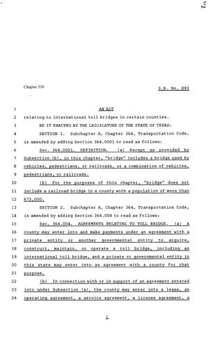 80th Texas Legislature, Regular Session, Senate Bill 893, Chapter 530