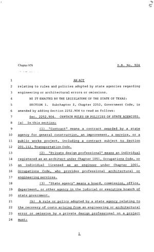 80th Texas Legislature, Regular Session, Senate Bill 924, Chapter 979