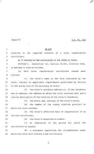 80th Texas Legislature, Regular Session, Senate Bill 932, Chapter 532