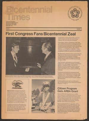 Primary view of object titled 'Bicentennial Times (Washington, D.C.), Vol. 1, No. 10, Ed. 1 Tuesday, October 1, 1974'.
