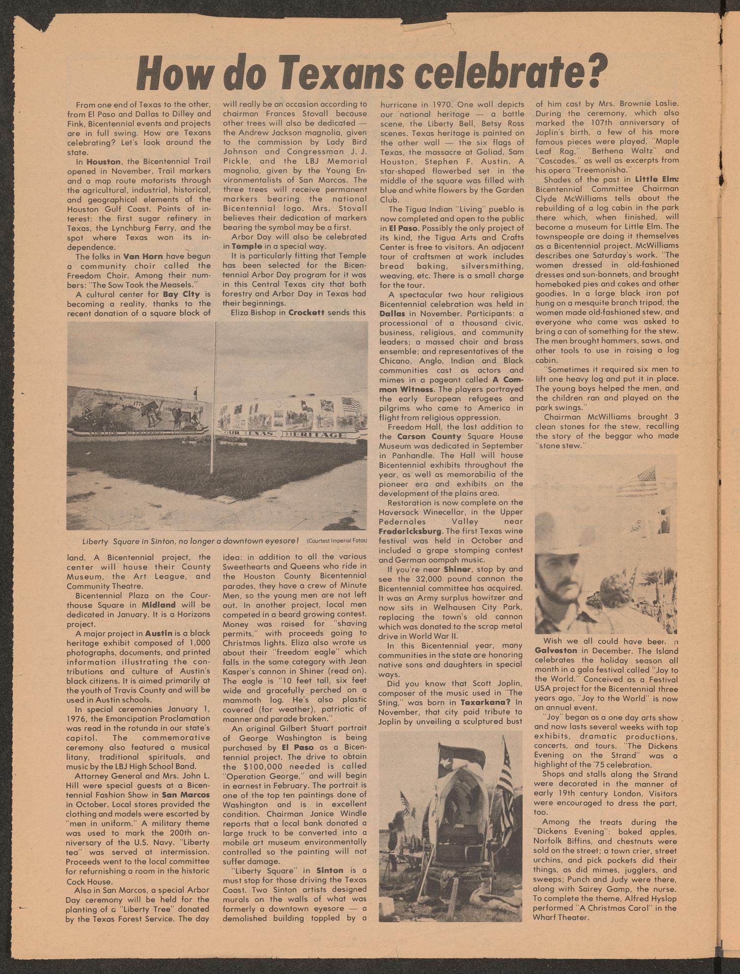Bicentennial in Texas (Arlington, Tex.), Vol. [3], Ed. 1 Thursday, January 1, 1976
                                                
                                                    [Sequence #]: 2 of 7
                                                