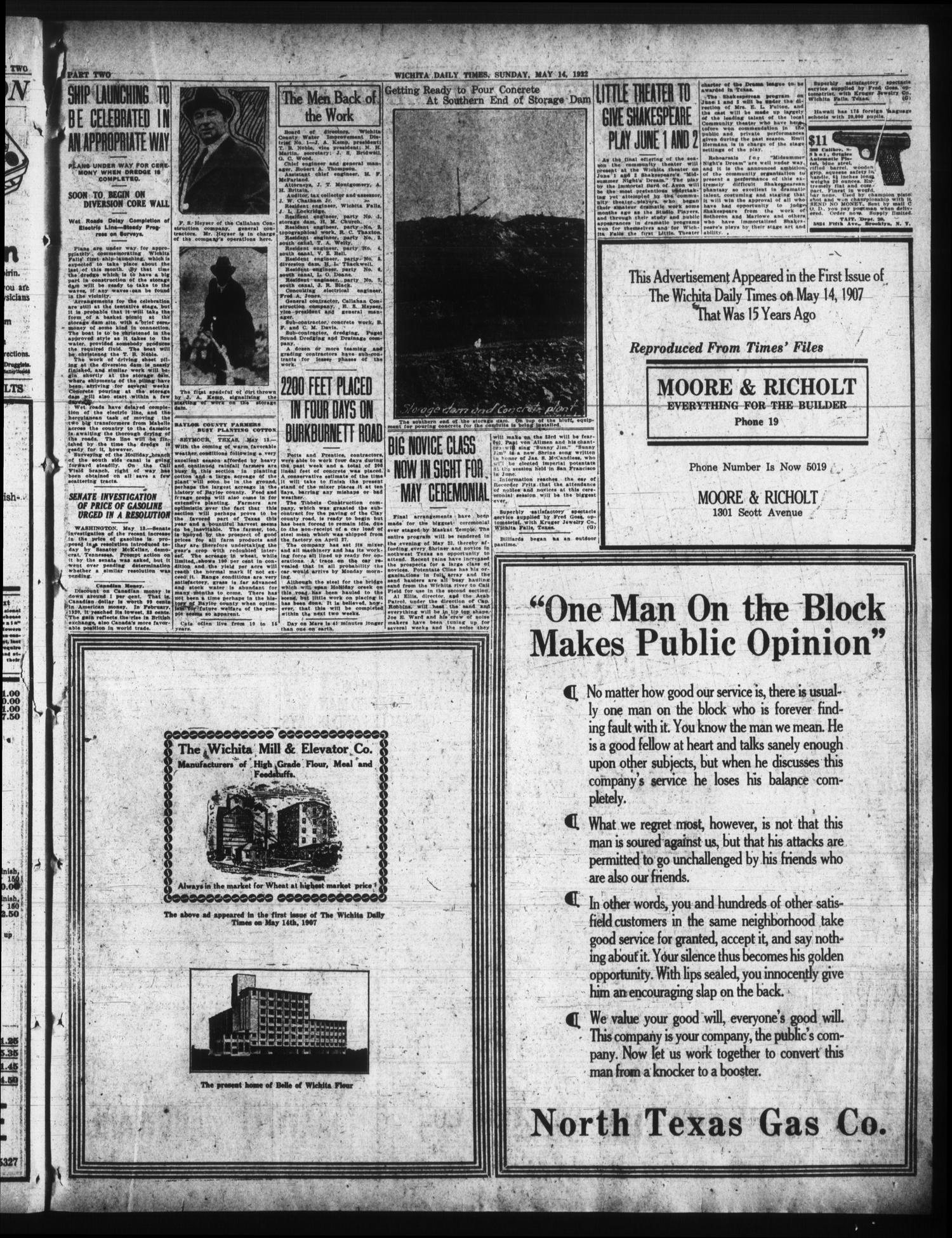 Wichita Daily Times (Wichita Falls, Tex.), Vol. 16, No. 1, Ed. 1 Sunday, May 14, 1922
                                                
                                                    [Sequence #]: 19 of 38
                                                