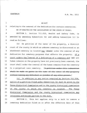79th Texas Legislature, Regular Session, House Bill 1011, Chapter 251