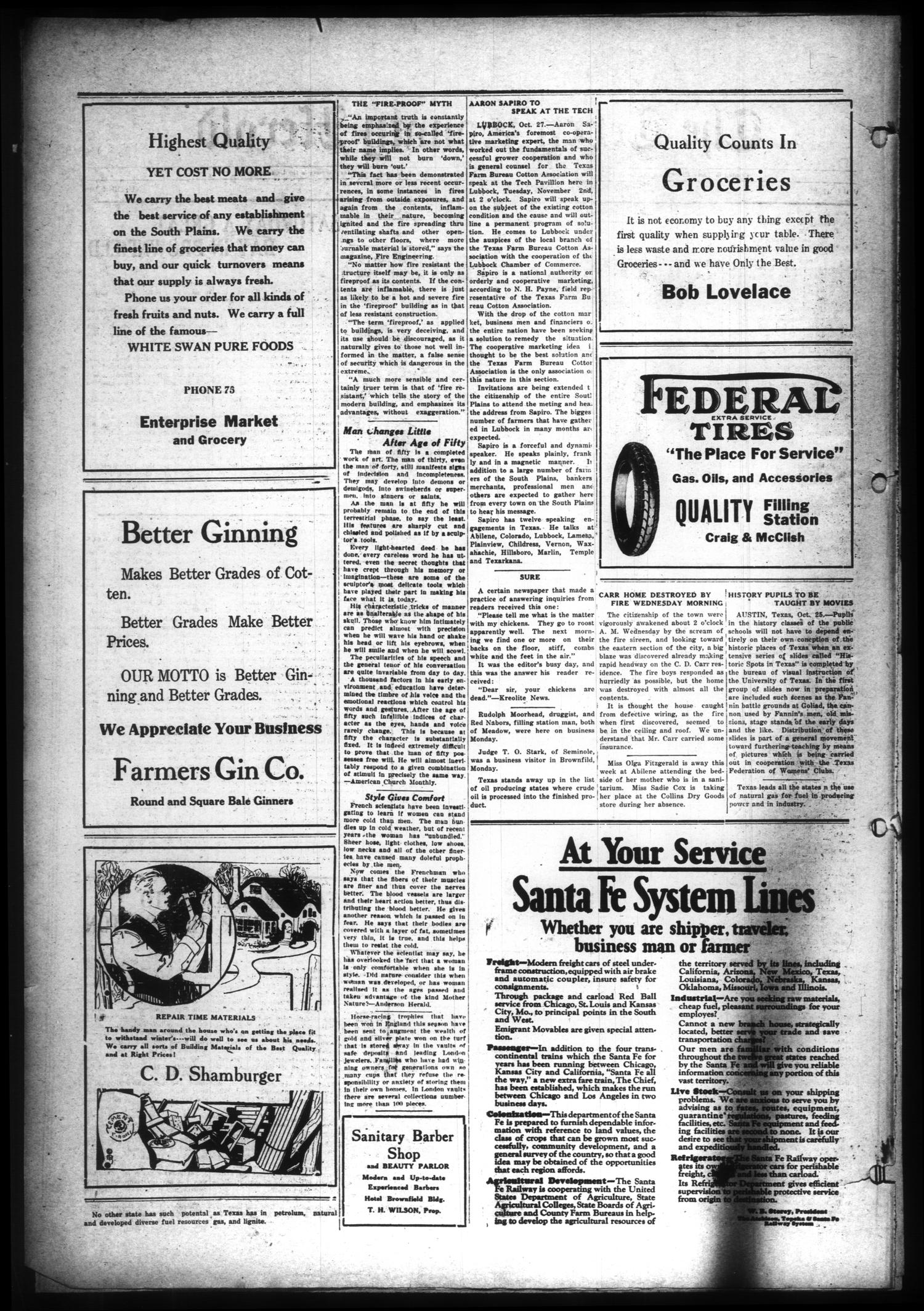 The Terry County Herald (Brownfield, Tex.), Vol. 22, No. 10, Ed. 1 Friday, October 29, 1926
                                                
                                                    [Sequence #]: 2 of 10
                                                
