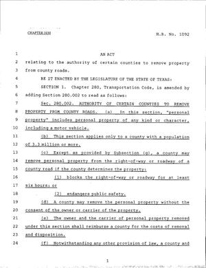 79th Texas Legislature, Regular Session, House Bill 1092, Chapter 1030
