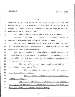 79th Texas Legislature, Regular Session, House Bill 1170, Chapter 549