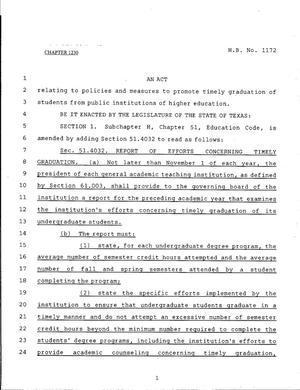 79th Texas Legislature, Regular Session, House Bill 1172, Chapter 1230