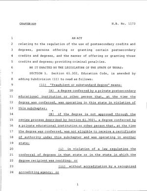 79th Texas Legislature, Regular Session, House Bill 1173, Chapter 1039