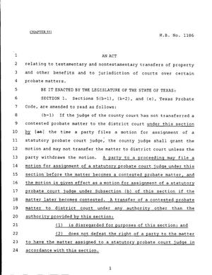 79th Texas Legislature, Regular Session, House Bill 1186, Chapter 551